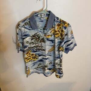 100% cotton vintage Lady Player Women's Blue Golf Polo Shirt